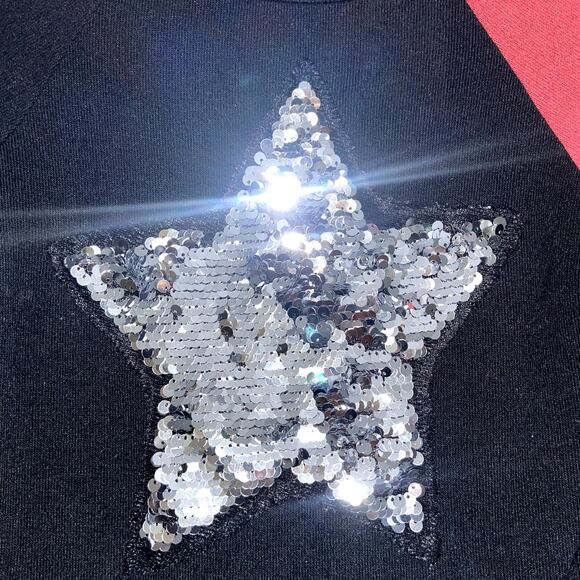 Kiddo by katie Girls Multi Color Sweater Sequin Star Front Size Medium - Picture 3 of 4